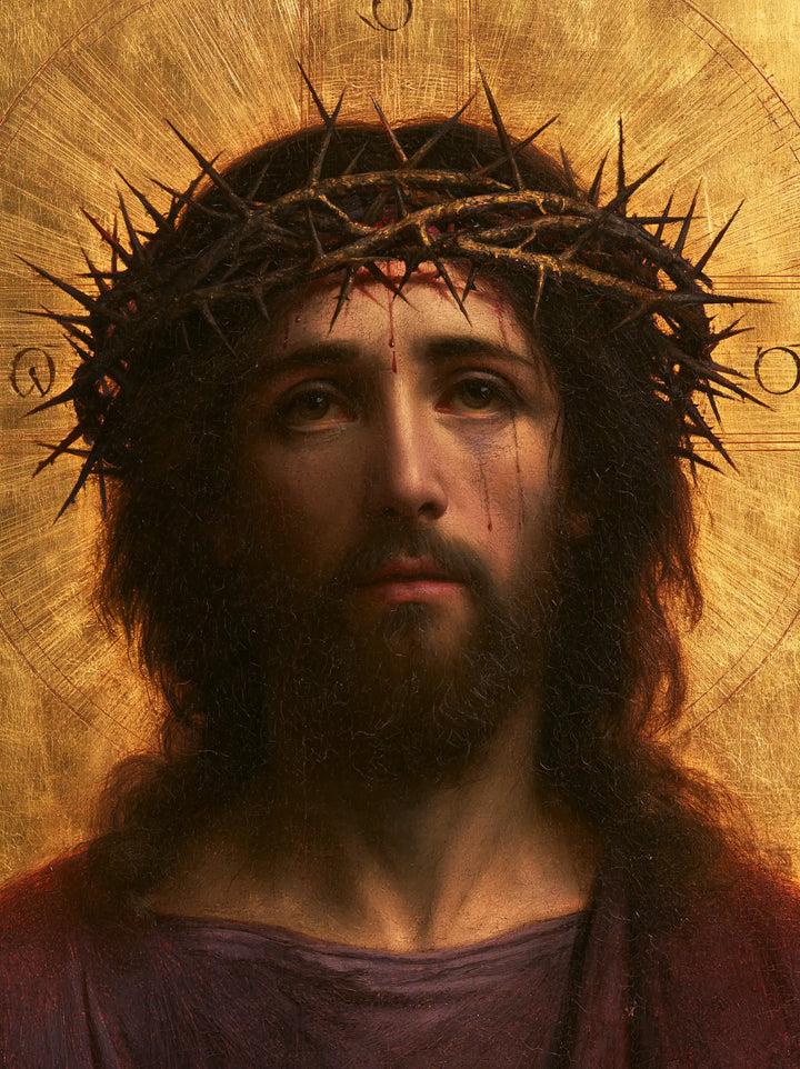Jésus couronné d’épines — Le Visage ombragé dans le disque rayonnant