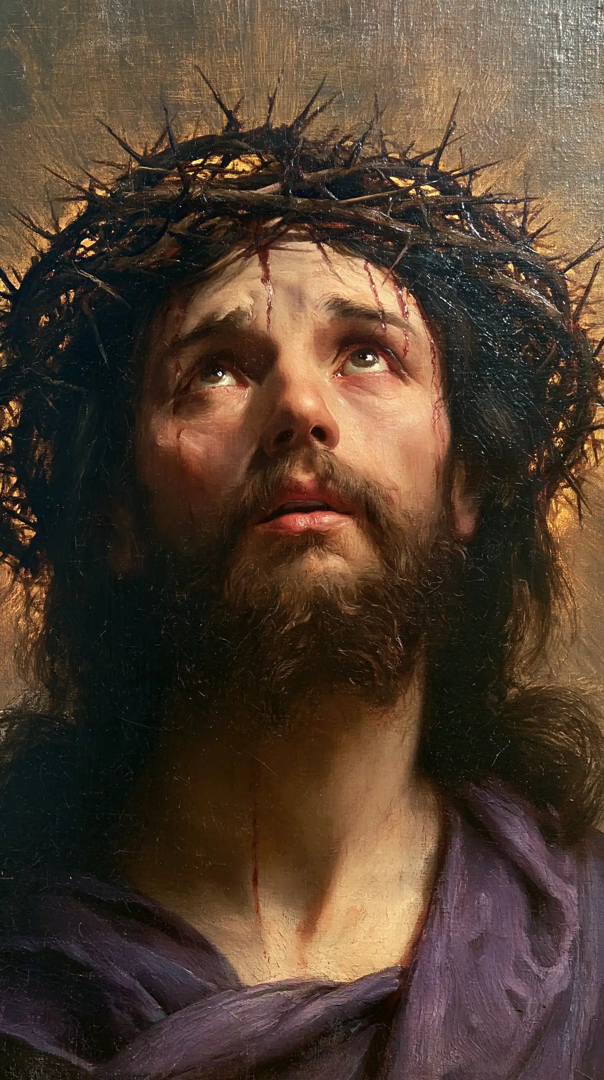 Jésus couronné d’épines — Le Regard dans la cendre dorée