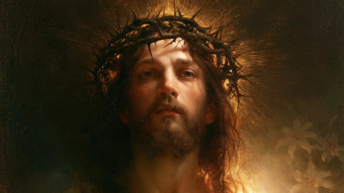 Jésus couronné d’épines — L’Auréole au-dessus de la brume d’or