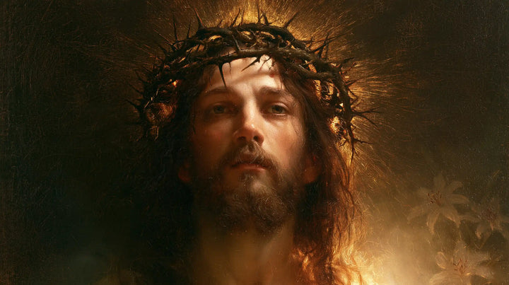 Jésus couronné d’épines — L’Auréole au-dessus de la brume d’or