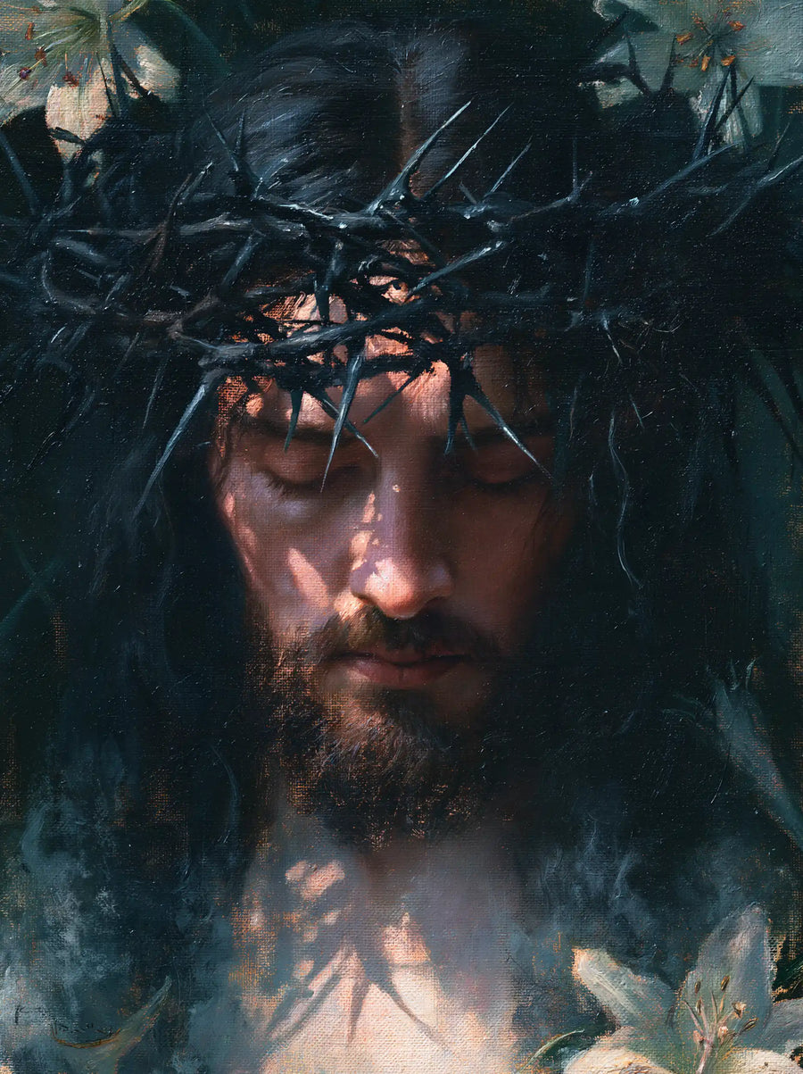 Jésus couronné d’épines — Les Paupières sous les feuilles bleues