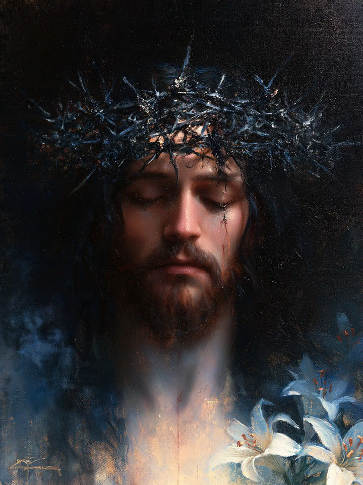 Jésus couronné d’épines — La Larme dans le jardin de minuit