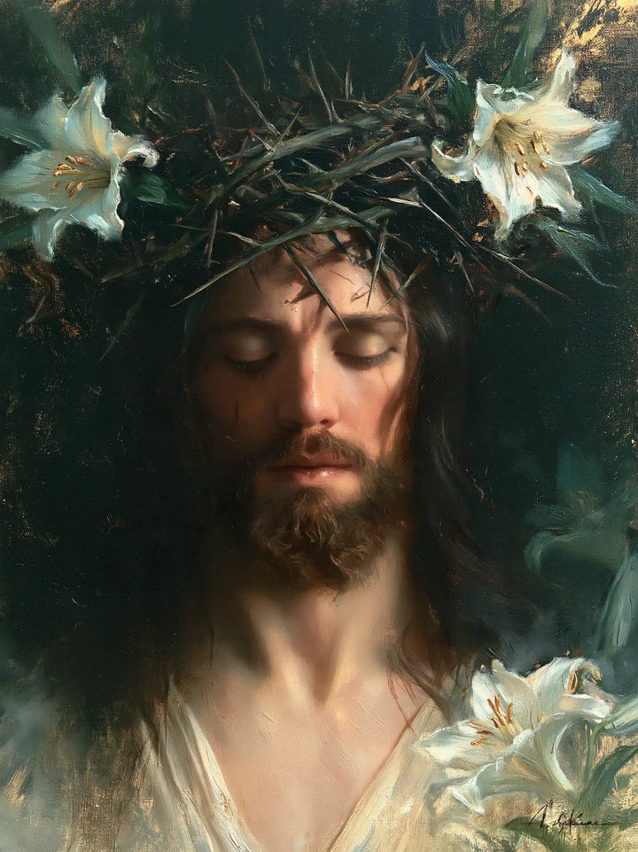 Jésus couronné d’épines — Le Recueillement sous les deux lis