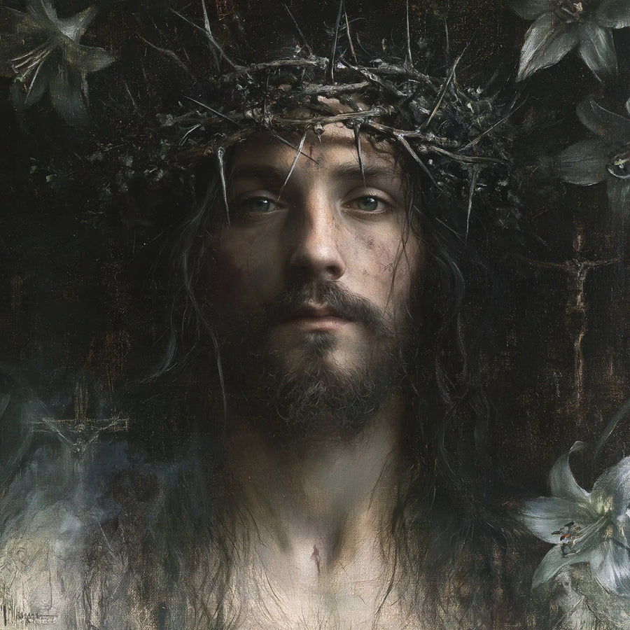 Jésus couronné d’épines — La Couronne dans les fleurs d’argent