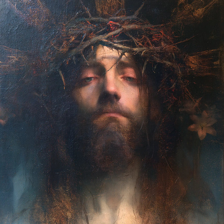 Jésus couronné d’épines — Les Yeux clos dans la vapeur du soir