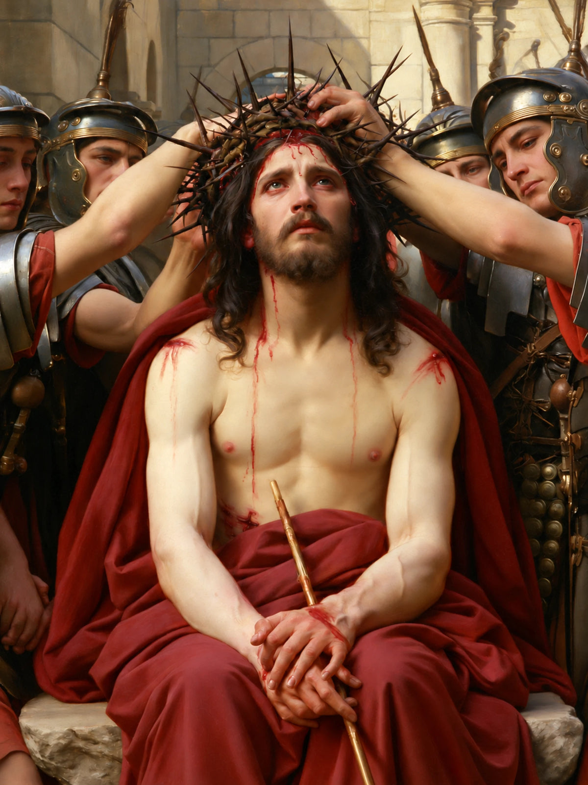 Jesus Crowned with Thorns — The Crown Pressed before the Guard