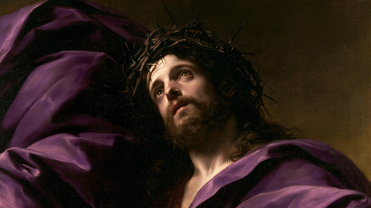 Jésus couronné d’épines — Le Visage auprès de la tenture violette