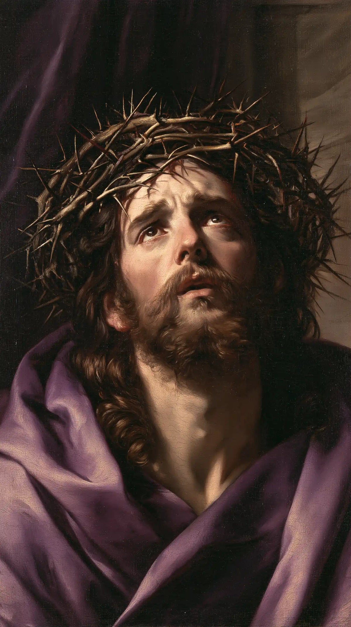 Jésus couronné d’épines — L’Appel entre les deux pans de satin
