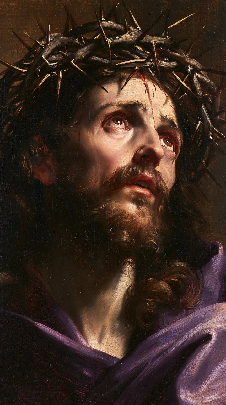 Jésus couronné d’épines — Les Yeux dans le passage de lumière