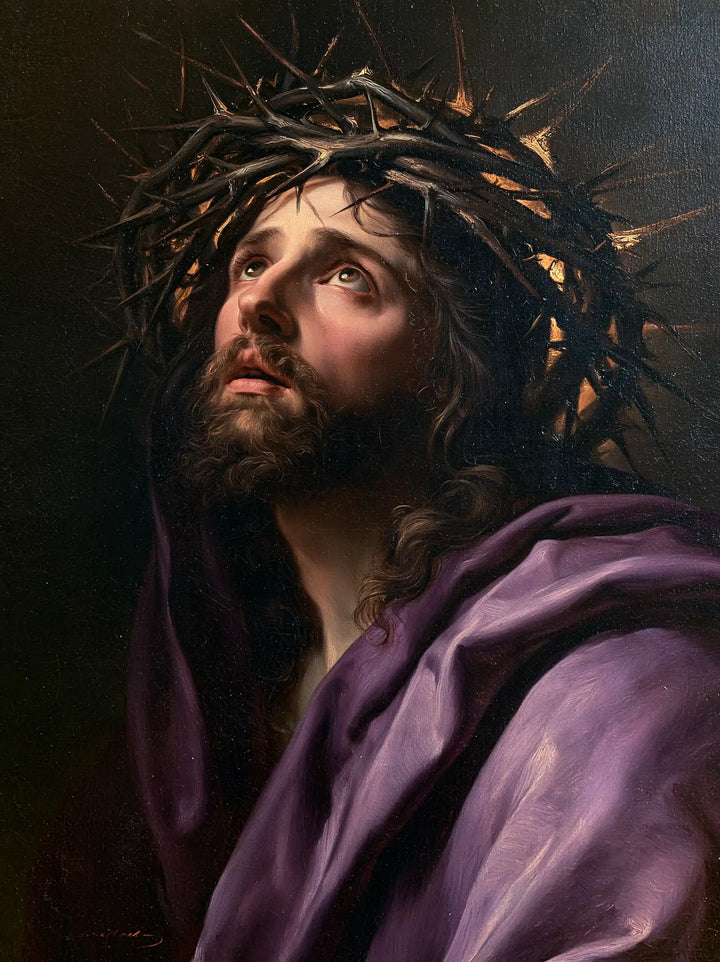 Jésus couronné d’épines — Le Visage vers le rayon hors cadre