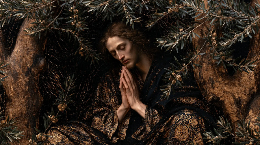 Jésus à Gethsémani — Le Recueillement des rameaux d’or