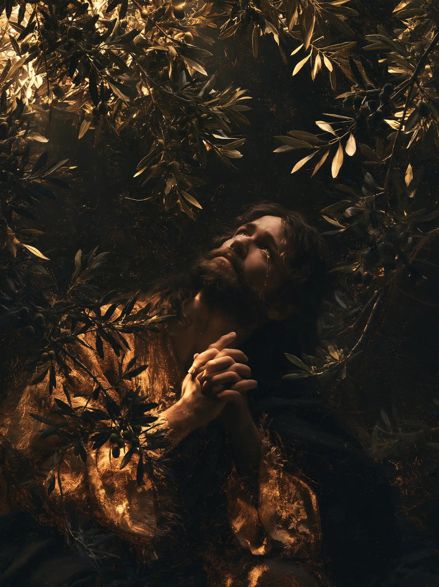 Jésus à Gethsémani — Le Regard sous les feuilles d’or