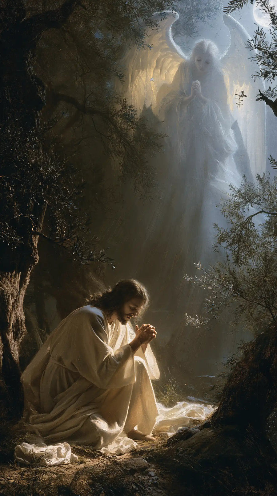 Jésus à Gethsémani — La Prière sous un voile céleste