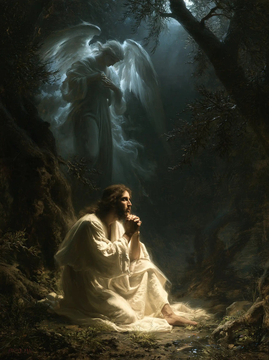 Jésus à Gethsémani — L’Aile dans le souffle des branches