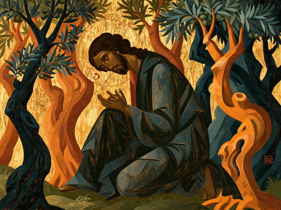 Jésus à Gethsémani — Le Recueillement des arbres de flamme