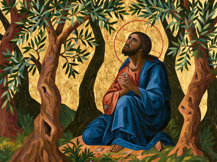 Jesus in Gethsemane - Contemporary Byzantine · Landscape n° 8