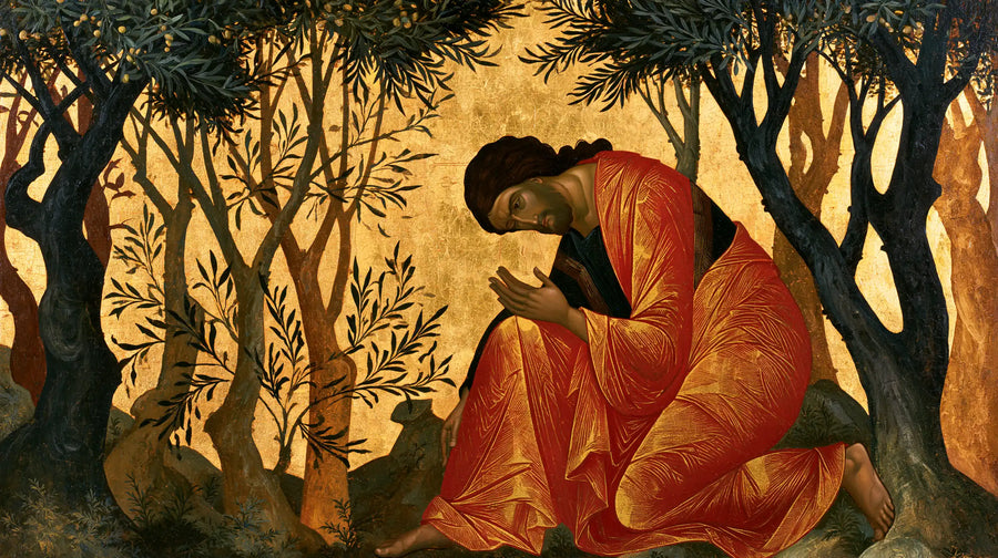 Jésus à Gethsémani — L’Abandon dans la forêt d’icône