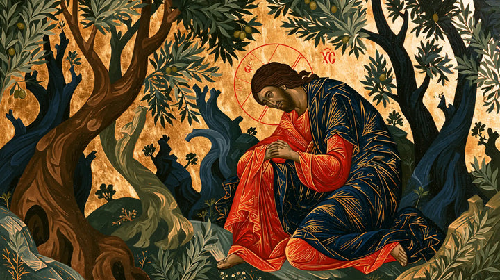 Jésus à Gethsémani — Le Manteau tissé de traits d’or