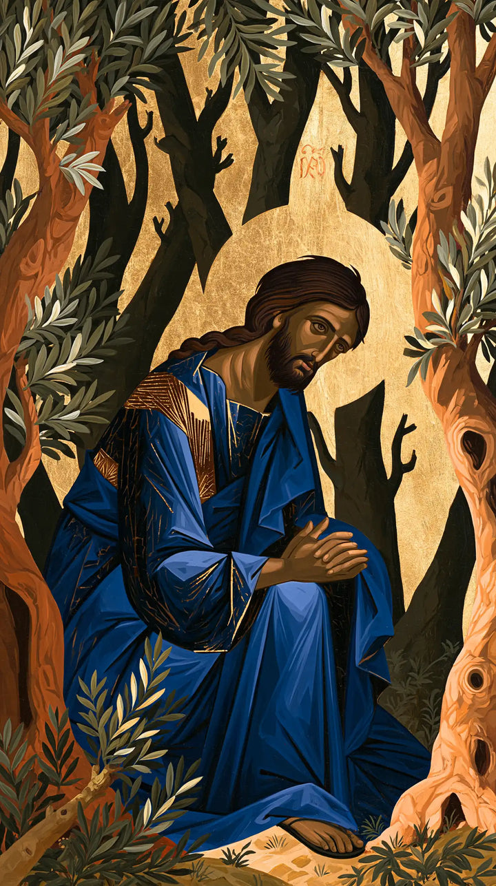 Jésus à Gethsémani — Le Bleu dans l’étroit jardin d’or