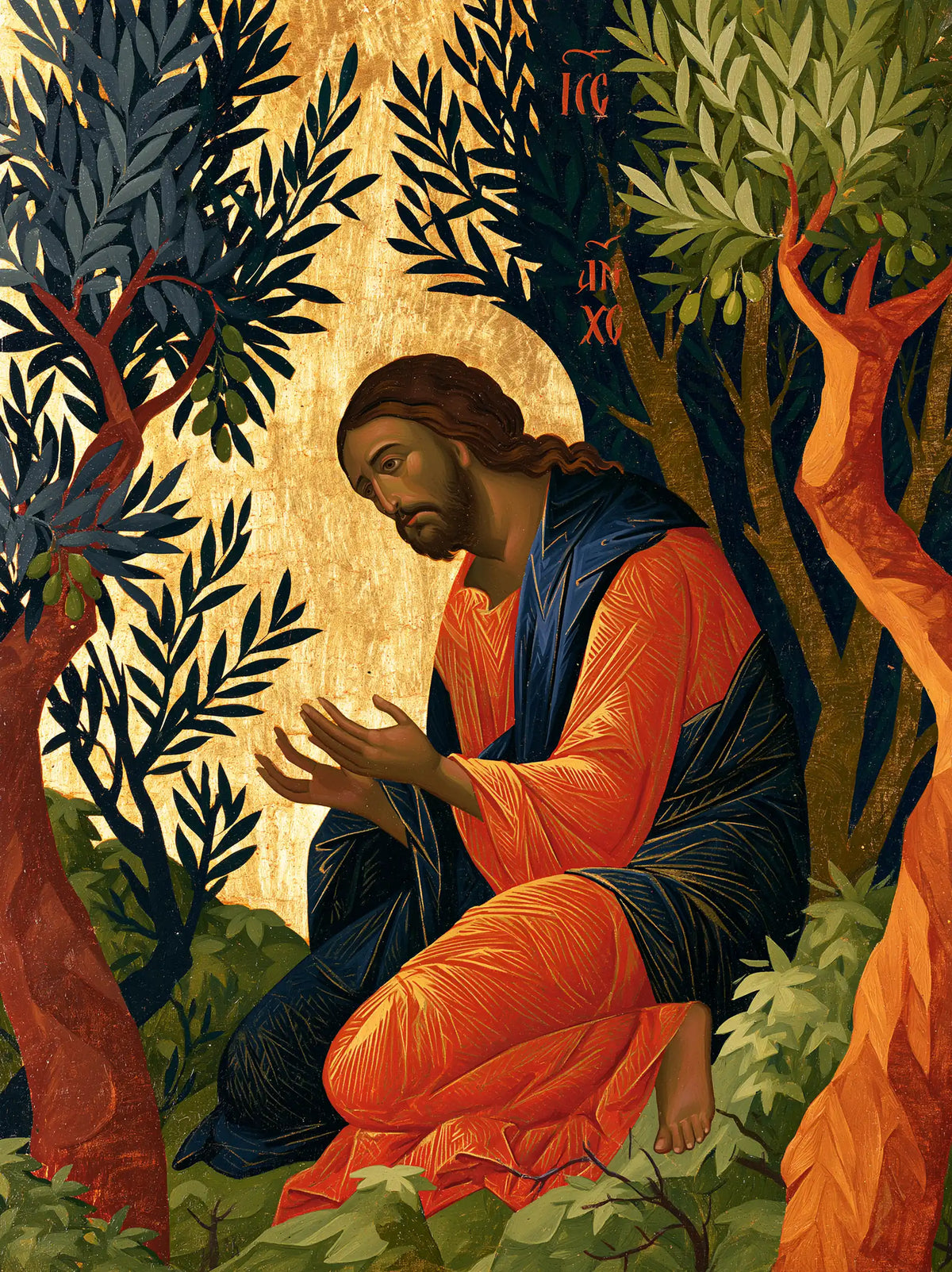 Jésus à Gethsémani — Les Paumes ouvertes au jardin d’or