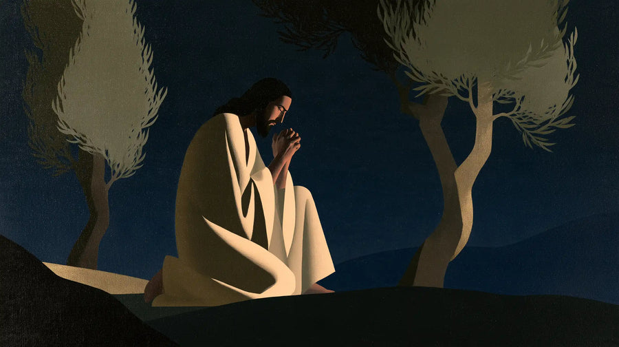 Jésus à Gethsémani — Les Oliviers pâles de la veille