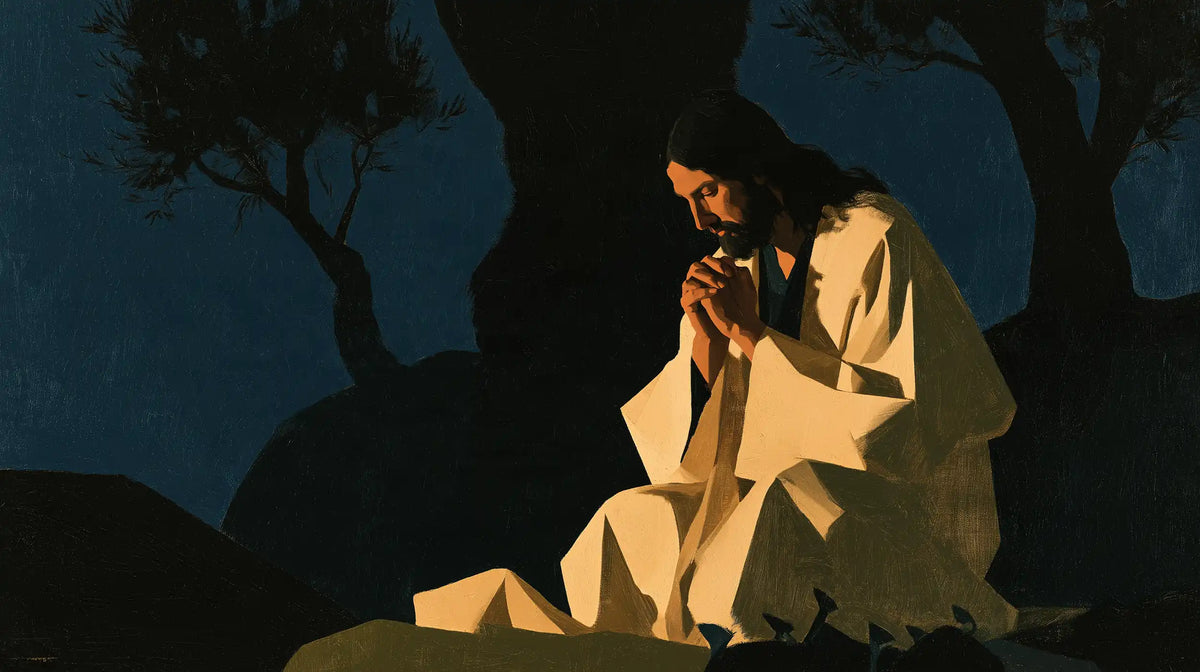 Jésus à Gethsémani — La Prière aux plis de lumière