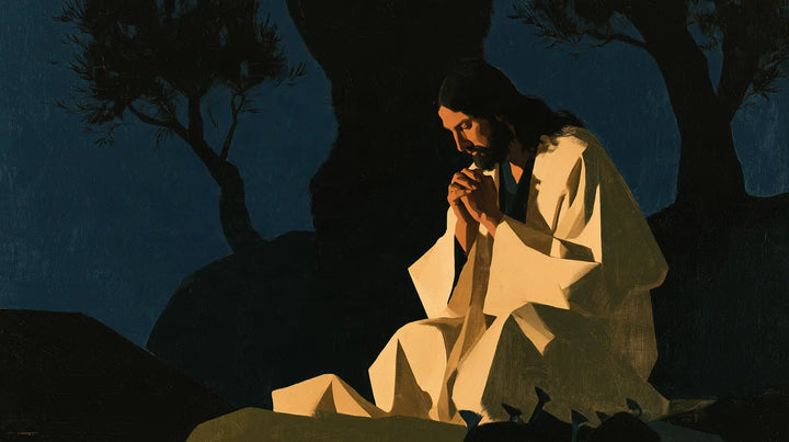 Jésus à Gethsémani — La Prière aux plis de lumière