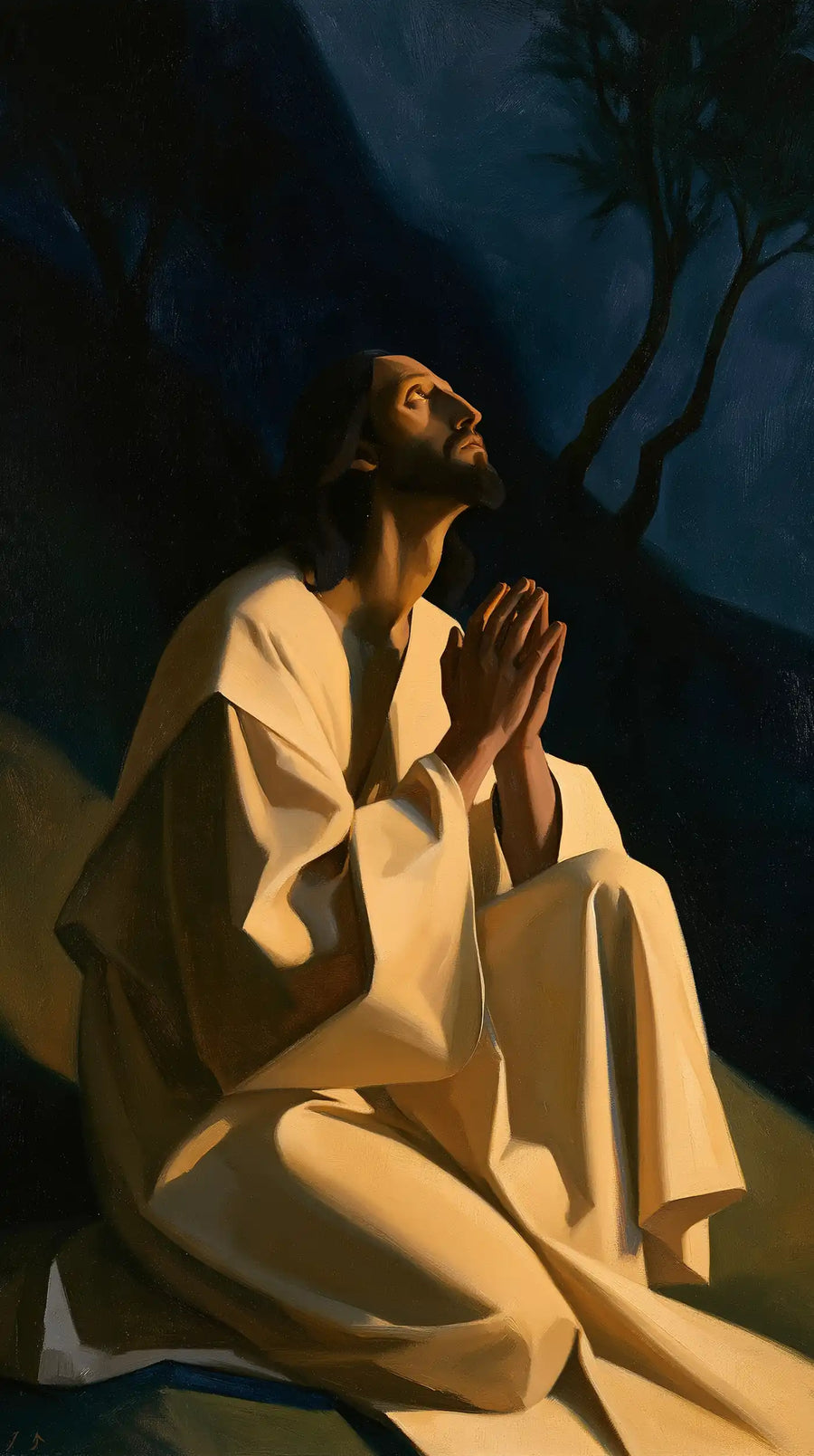Jésus à Gethsémani — Les Paumes dans l’élan du soir