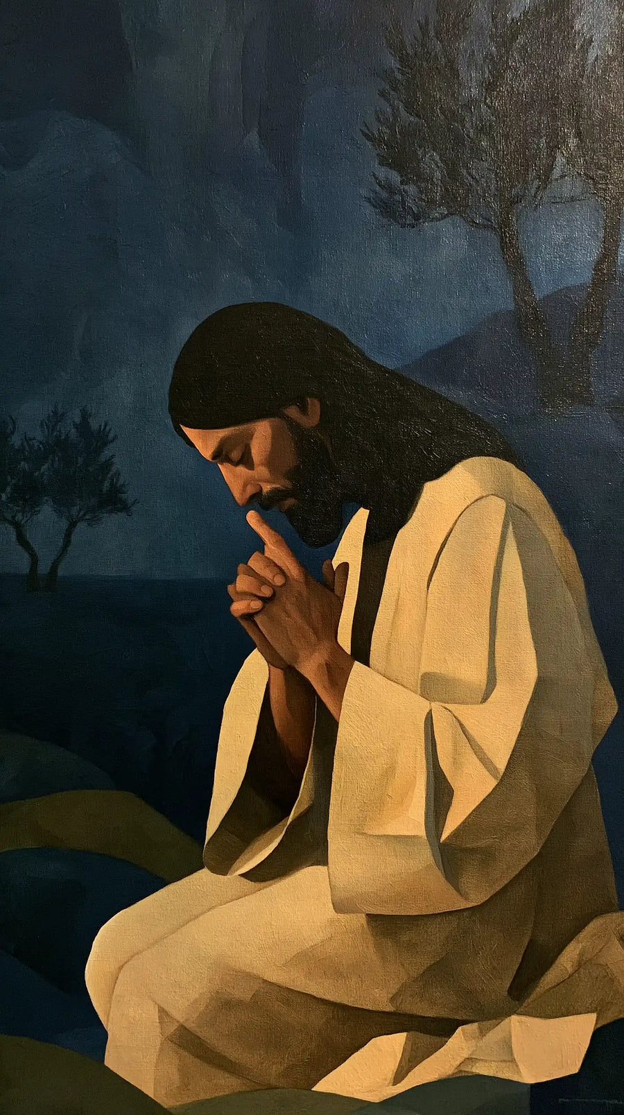 Jésus à Gethsémani — L’Humilité dans les plis de sable