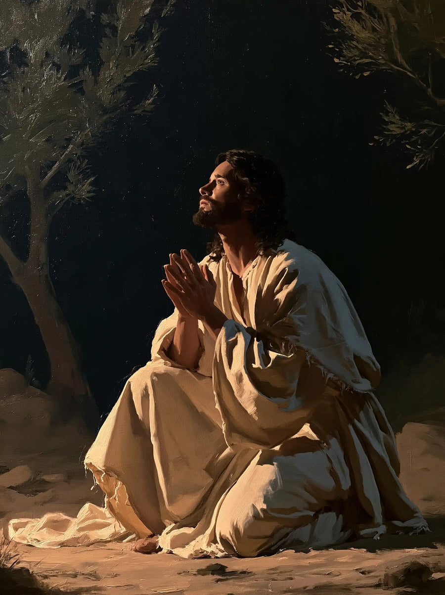 Jésus à Gethsémani — L’Éclat paisible du vêtement blanc