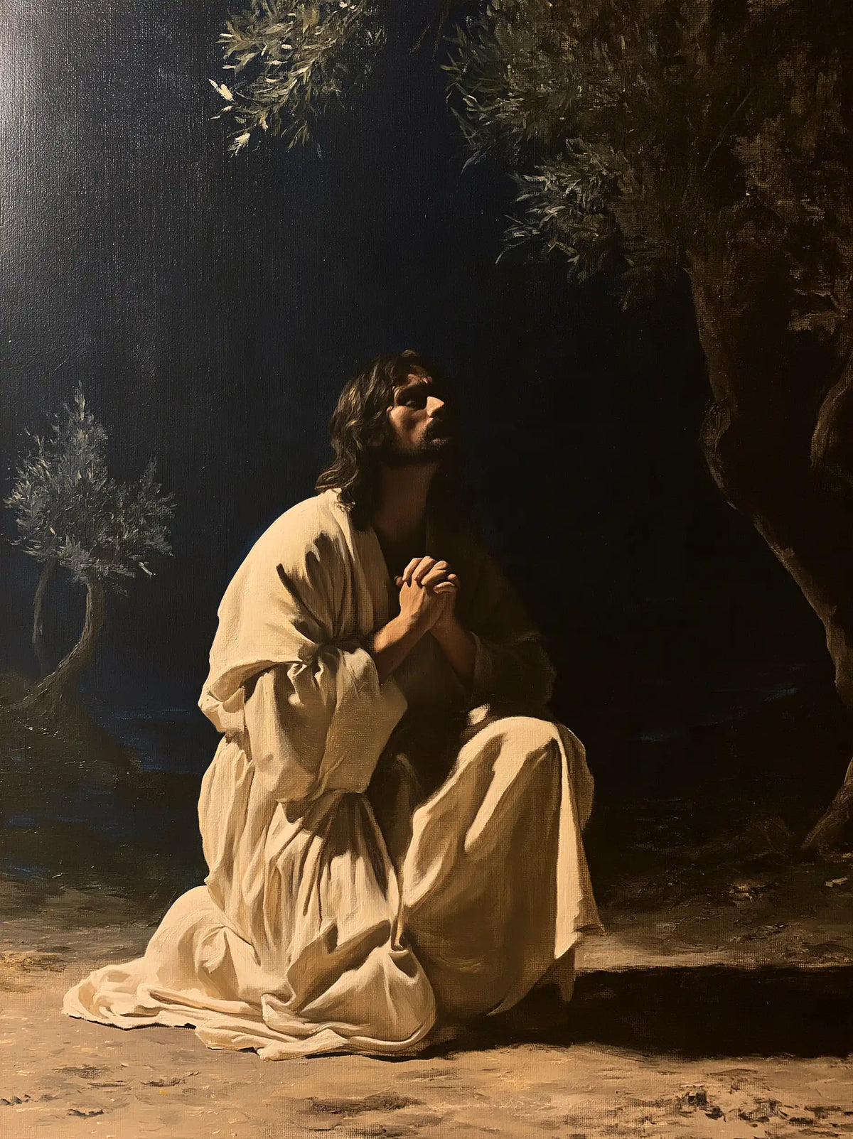 Jésus à Gethsémani — La Lueur descendue sur le lin