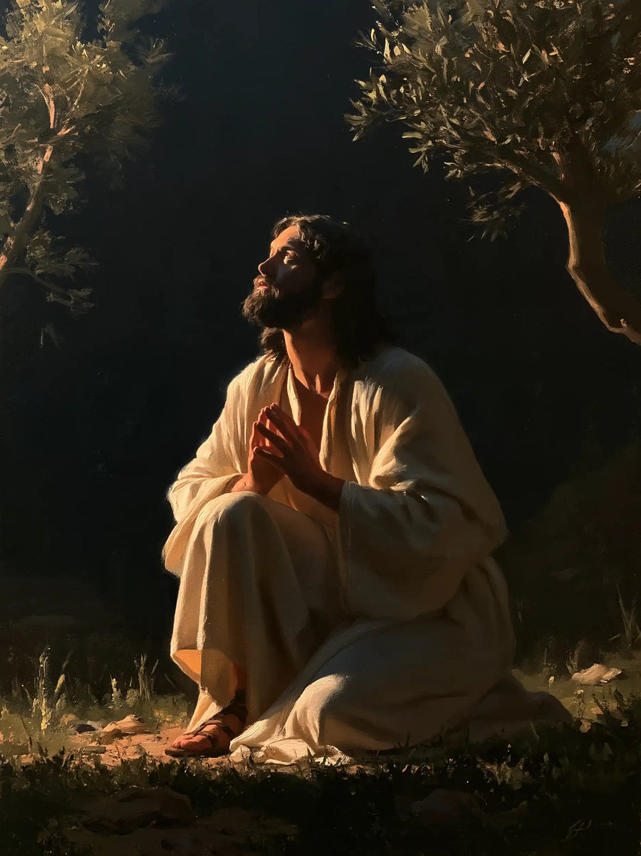 Jésus à Gethsémani — Le Regard sous l’olivier de bronze