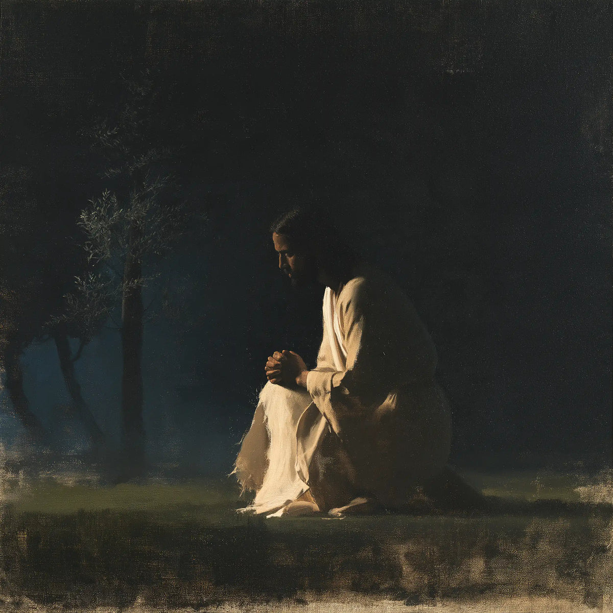 Jésus à Gethsémani — Le Silence d’une silhouette d’ivoire