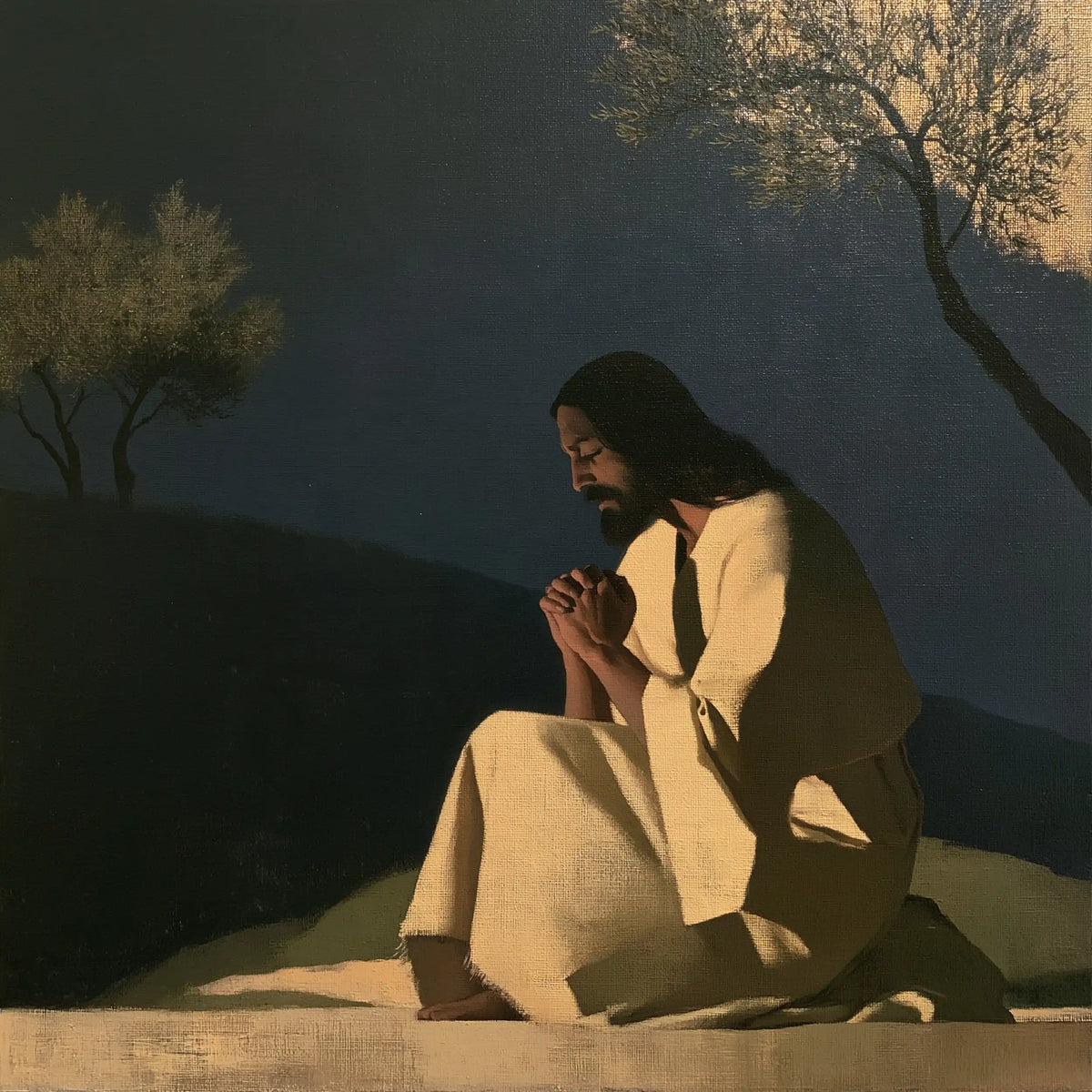 Jésus à Gethsémani — L’Oraison entre les arbres éloignés