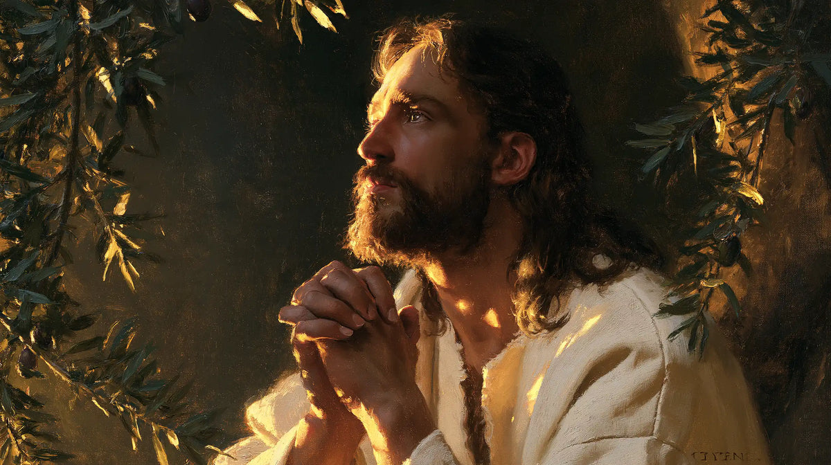 Jésus à Gethsémani — L’Espérance bordée de feuilles d’or
