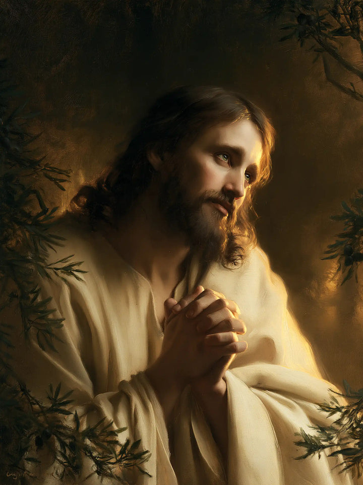 Jésus à Gethsémani — L’Inclination dans le halo d’ambre