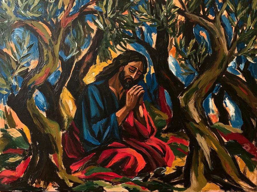 Jésus à Gethsémani — L’Écarlate au pied des oliviers dansants
