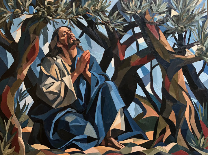 Jésus à Gethsémani — L’Élan parmi les arbres facettés