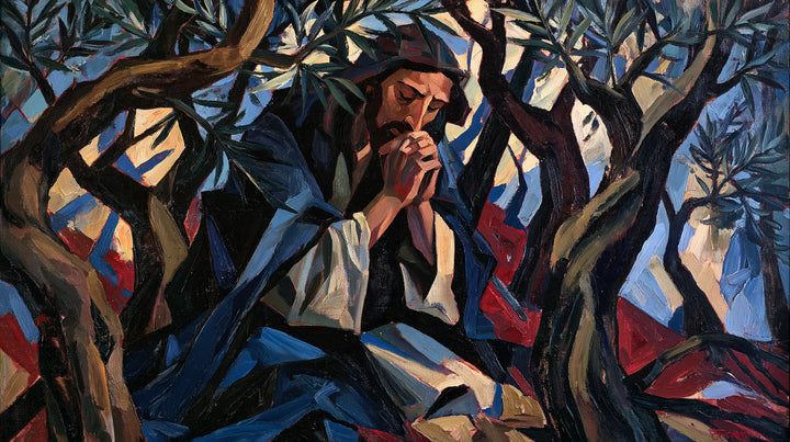 Jésus à Gethsémani — La Prière dans les éclats du bois