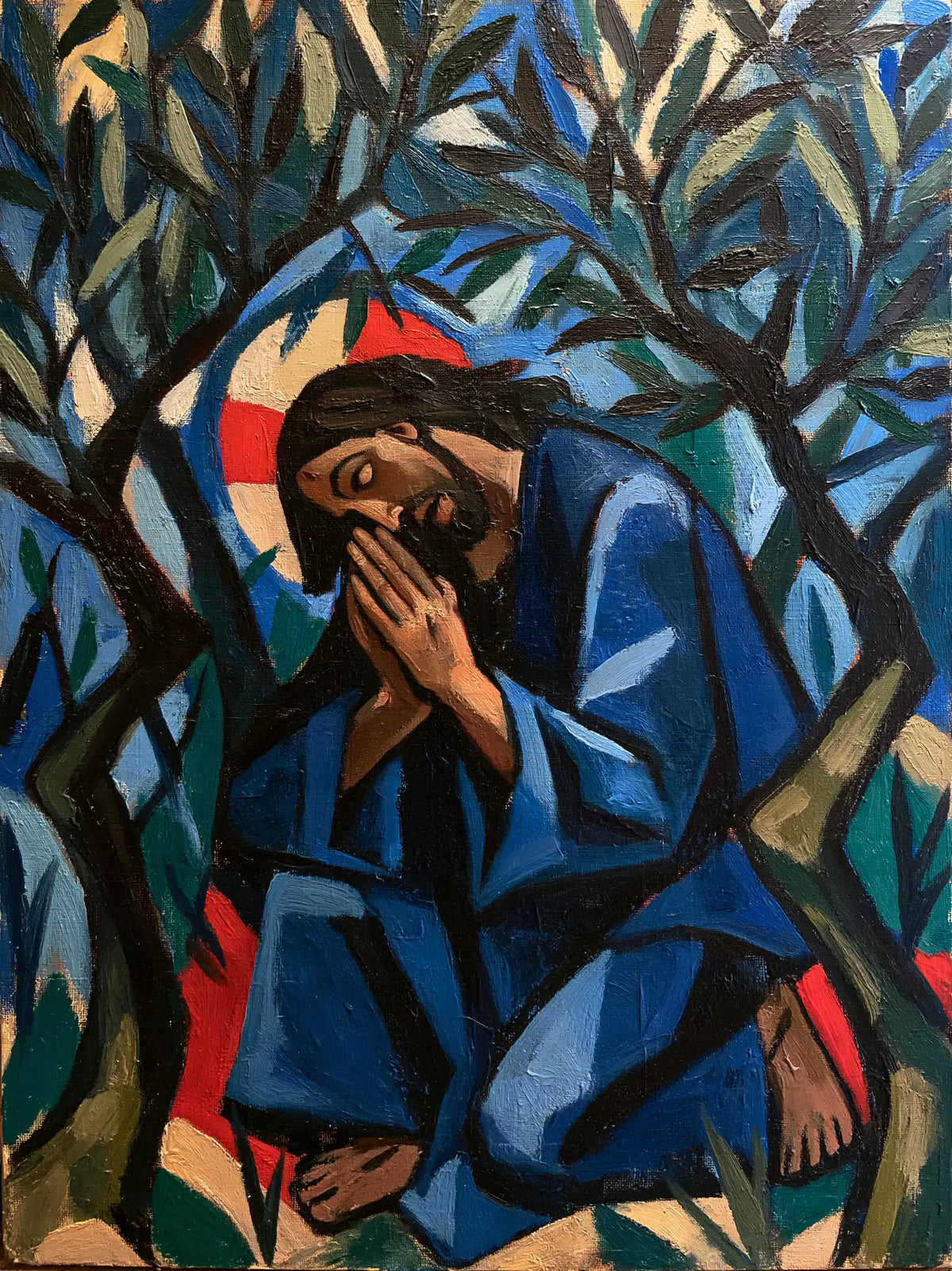Jésus à Gethsémani — Le Nimbe rouge dans la forêt bleue