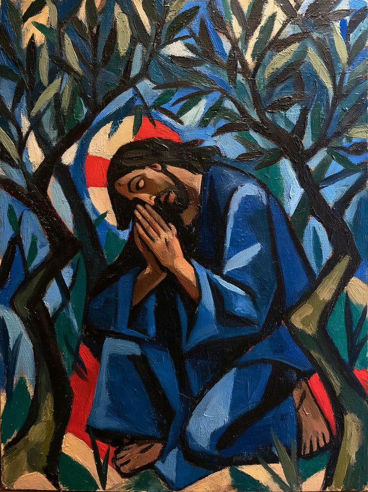 Jésus à Gethsémani — Le Nimbe rouge dans la forêt bleue