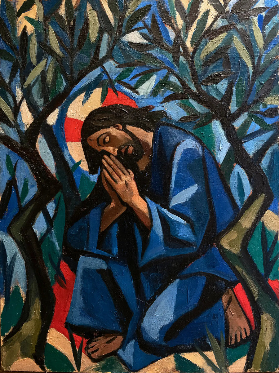 Jésus à Gethsémani — Le Nimbe rouge dans la forêt bleue