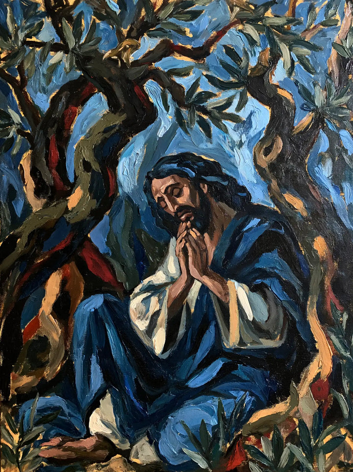 Jésus à Gethsémani — Les Mains paisibles dans le bois mouvant