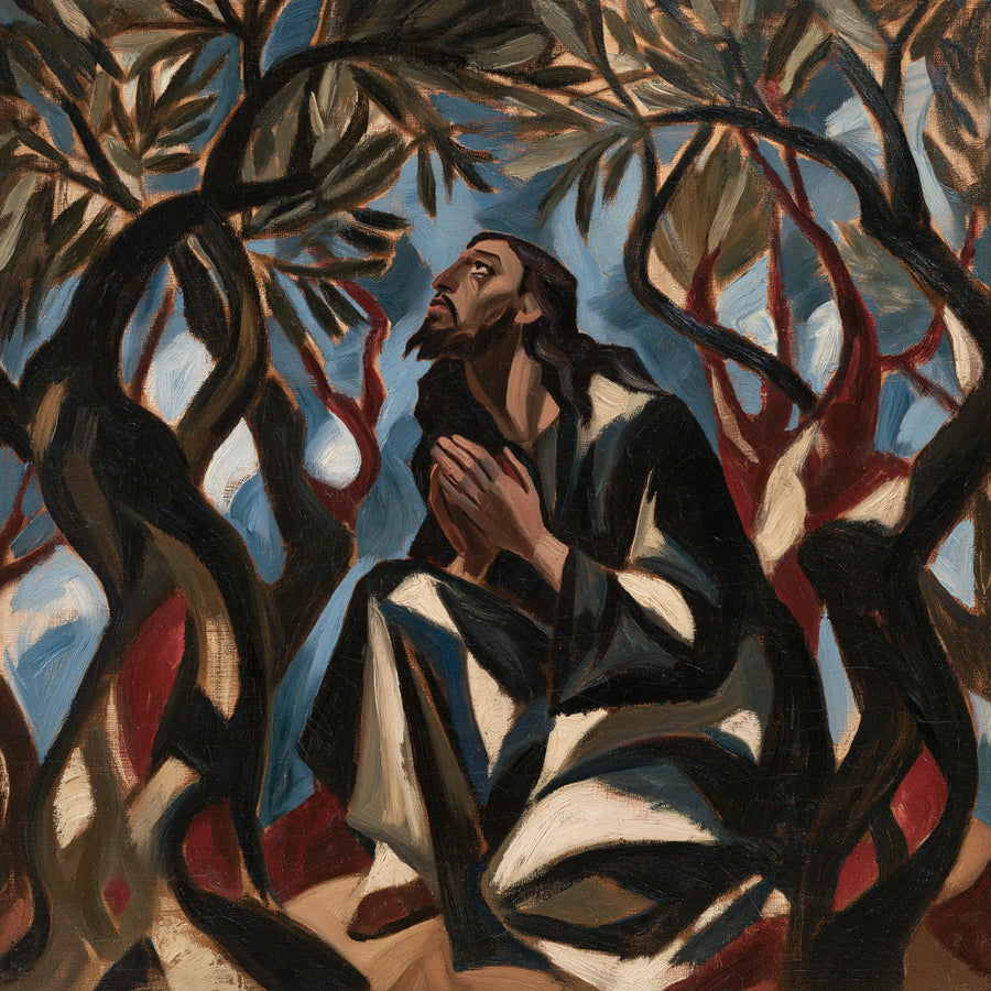Jésus à Gethsémani — L’Espérance en blanc et fusain