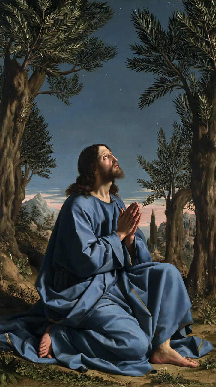 Jésus à Gethsémani — L’Élan du bleu vers le ciel clair
