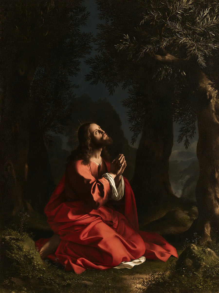 Jésus à Gethsémani — La Lumière gardée dans la pourpre
