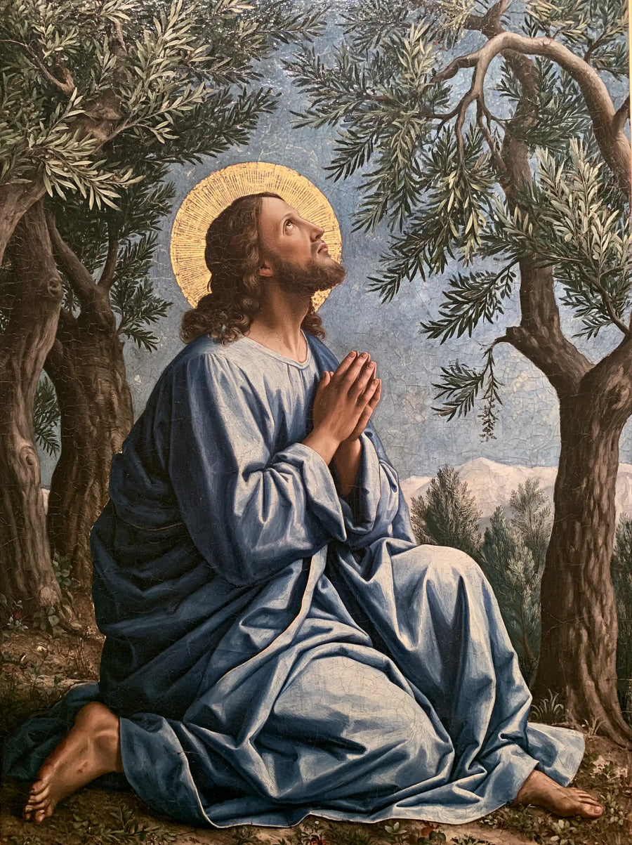 Jésus à Gethsémani — Le Cercle d’or sur le bleu de soie