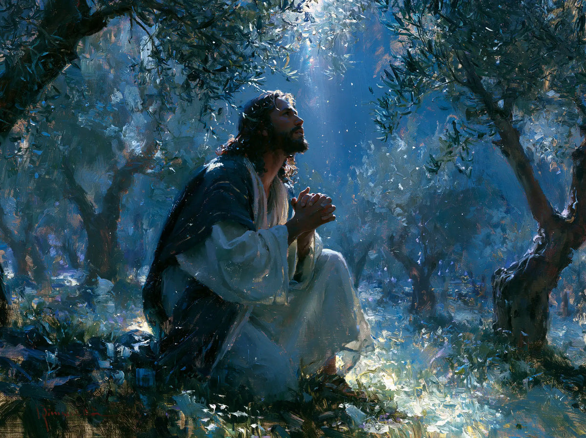 Jésus à Gethsémani — L’Espérance dans le jardin d’eau bleue