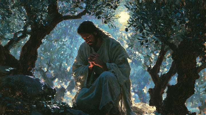 Jésus à Gethsémani — L’Oraison sous les feuilles de jade