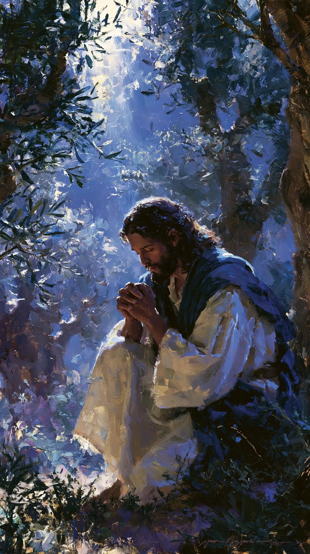 Jésus à Gethsémani — La Prière au voile de lilas